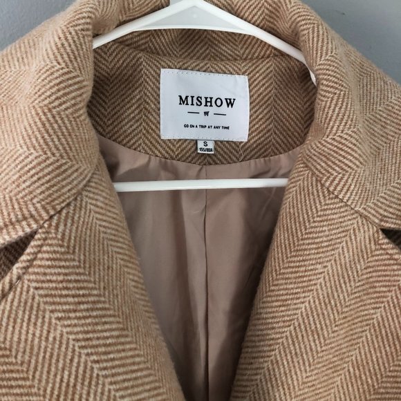 Mishow Wool Coat Knee Length Button Front Small - Picture 7 of 16